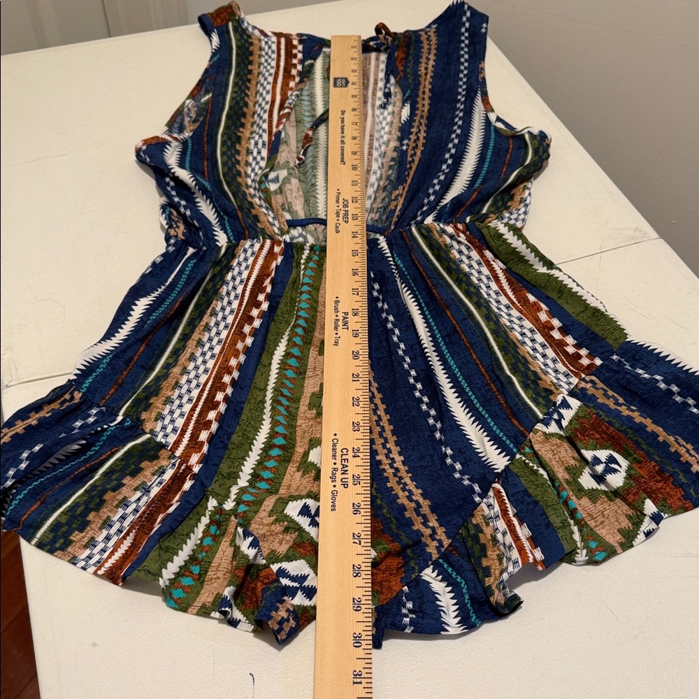 New Aztec Geometric Multicolor Pattern Open Back … - image 8